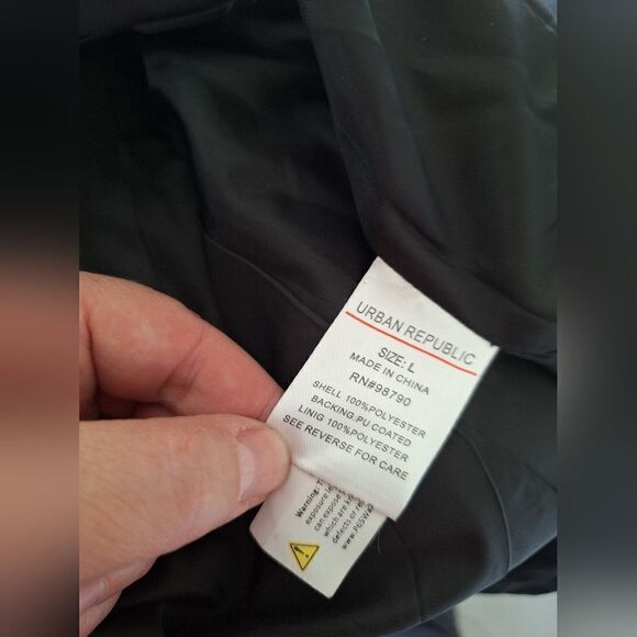 Urban Republic black  rain coat size L - Picture 4 of 6